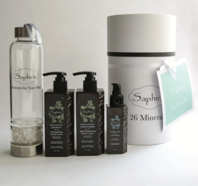Набор для придания объема волосам минеральный Saphira Volume (шампунь 250 мл + кондиционер 250 мл + сыворотка 30мл + бутылка для воды)