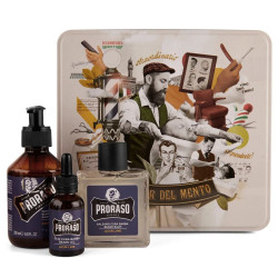 Набір для догляду за бородою в металевій коробці Proraso Metal Box Beard Care Azur Lime Gift Set