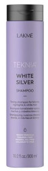 Тонирующий шампунь для нейтрализации желтого оттенка волос Lakme Teknia White Silver Shampoo, 1000 мл