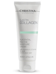 Увлажняющий крем для жирной кожи Christina Elastin Collagen Placental Enzyme Moisture Cream, 60 мл