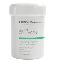 Увлажняющий крем для жирной кожи Christina Elastin Collagen Placental Enzyme Moisture Cream, 250 мл
