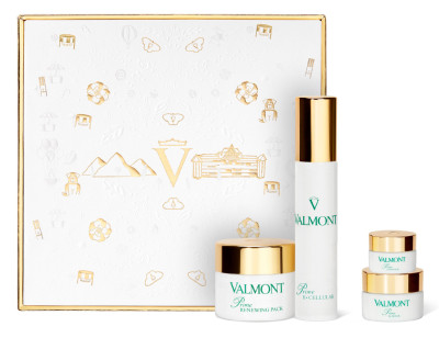 Косметический набор золотой Valmont Prime Renewing Pack Retail Set