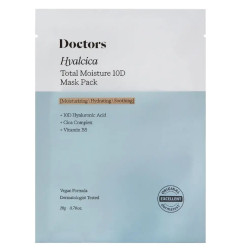 Тканинна маска з 10 формами гіалуронової кислоти та центелою Doctors Hyalcica Total Moisture 10 D Mask Pack, 10х23 мл