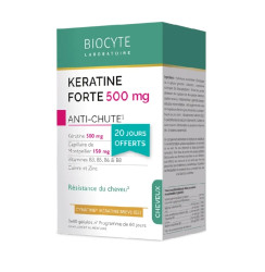 Кератин с витаминами для укрепления волос Biocyte Keratine Forte 500 MG Anti-Chute PACK, 120 шт