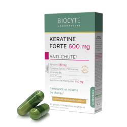 Кератин с витаминами для укрепления волос Biocyte KERATINE FORTE 500MG AC, 40 шт
