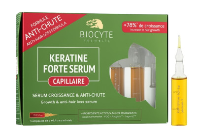 Сыворотка против выпадения волос с кератином Biocyte Keratine Forte Serum Anti-Chute, 5х9 мл