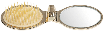 Щітка складана із дзеркалом Janeke золото