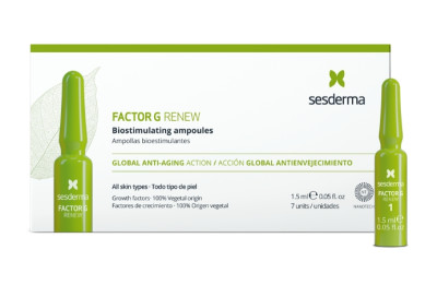 Біостимулюючі ампули-концентрат для обличчя Sesderma Factor G Renew Ampollas Biostimulants, 7×1.5 мл