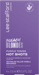 Тонуючі фіолетові ампули для освітленого волосся Lee Stafford Bleach Blondes Purple Toning Hot Shots, 4х15 мл