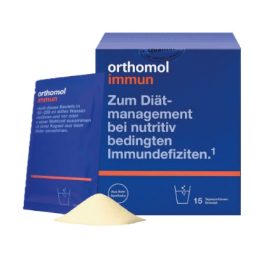 Вітаміни в гранулах ментол-малина для імунної системи Orthomol Immun, 7х4г