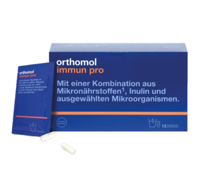 Вітаміни в гранулах для імунної системи Orthomol Immun Pro, 15х15г + 15 капсул