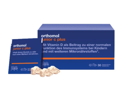 Вітаміни жувальні мандарин-апельсин Orthomol Junior C Plus, 90 шт