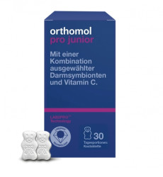 Вітаміни для підтримки кишечника жувальні полуниця Orthomol Pro Junior, 30 шт