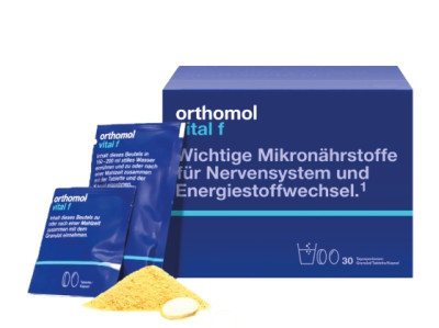 Вітаміни в гранулах від стресу Апельсин Orthomol Vital F, 15х15г + 15 пігулок + 15 капсул