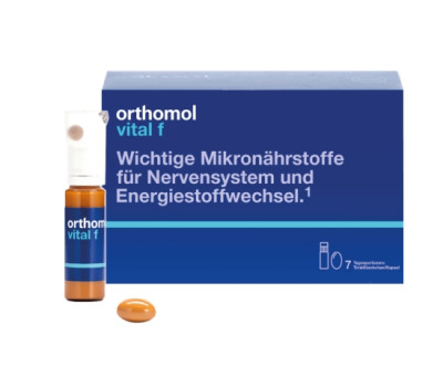 Витамины питьевые от стресса Orthomol Vital F, 7х20мл + 7 капсул