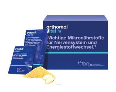 Витамины в гранулах от стресса Грейпфрут Orthomol Vital M, 30х15г + 30 таблеток + 60 капсул