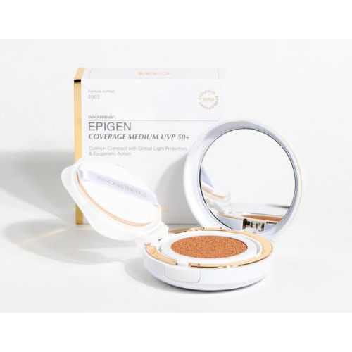 Компактное тональное основание в формате кушона EPIGEN COVERAGE Light UVP 50+, INNOAESTHETICS, 14g