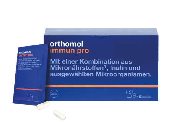 Вітаміни в гранулах для імунної системи Orthomol Immun Pro, 15х15г + 15 капсул