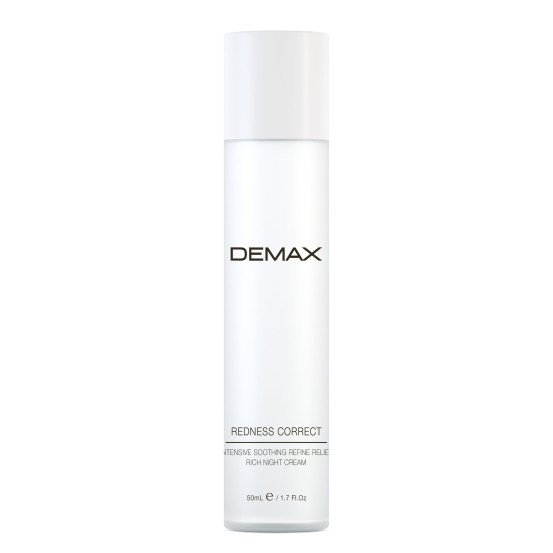 Нічний крем-коректор для сухої, чутливої та куперозної шкіри Demax REDNESS CORRECT Intensive soothing refine relief rich night cream, 50 мл