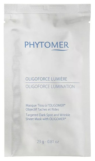 Восстанавливающая осветляющая тканевая маска для лица Phytomer Oligoforce Lumination Targeted Dark Spot and Wrinkle Sheet Mask, 4х23 г