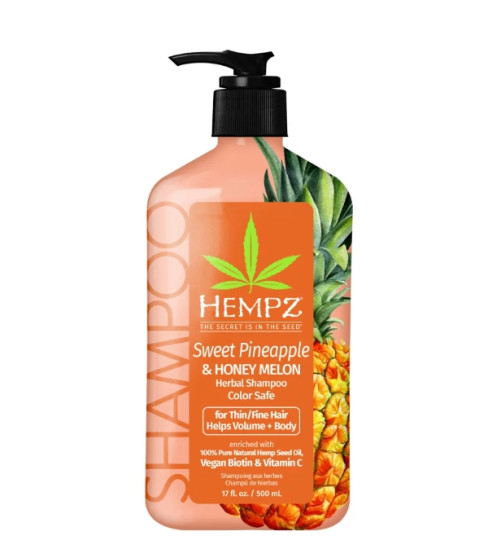 Шампунь для об'єму "Ананас та медова диня" Hempz Sweet Pineapple and Honey Melon Herbal Volumizing Shampoo, 500 мл