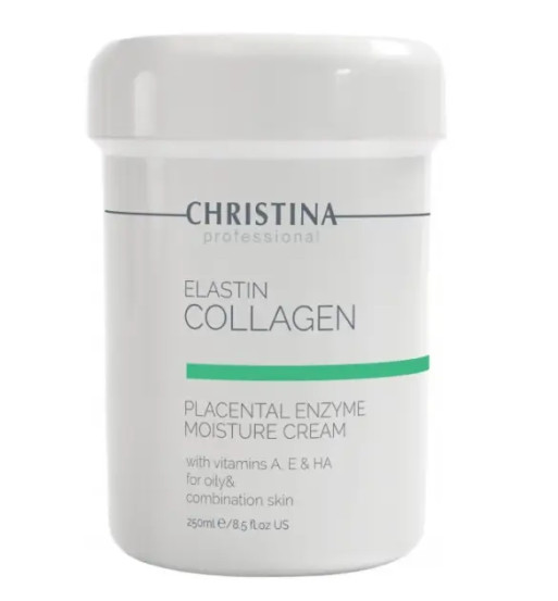 Зволожуючий крем для жирної шкіри Christina Elastin Collagen Placental Enzyme Moisture Cream, 250 мл