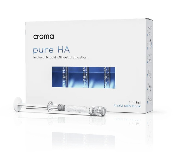 Висококонцентрована рідка маска на основі гіалуронової кислоти Croma Pure HA liquid mask, 4х1 мл