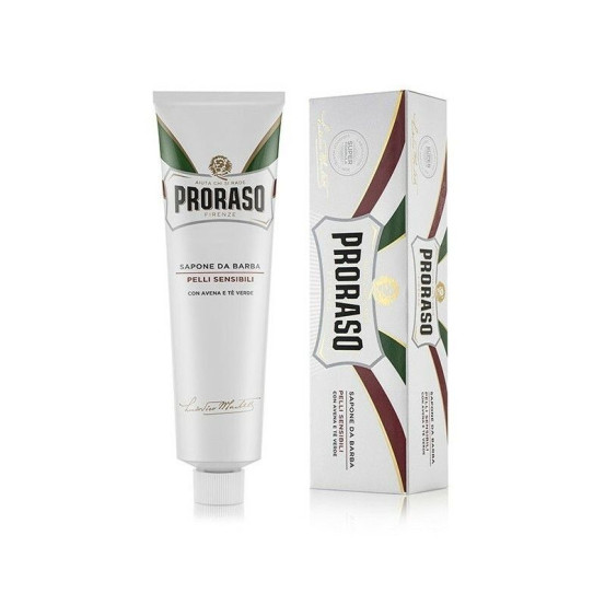 Крем для бритья с экстрактом зеленого чая для чувствительной кожи Proraso White Shaving Cream Tube Sensitive Green Tea, 150 мл