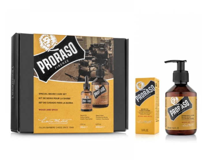 Подарунковий набір для бороди Proraso Duo Pack Oil + Shampoo Wood & Spice