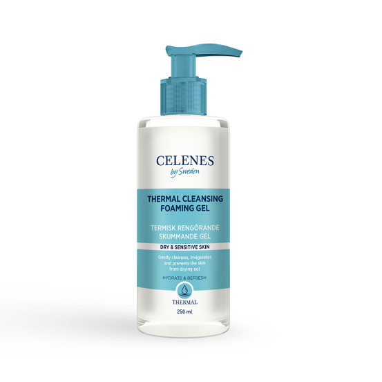 Термальный очищающий гель для сухой и чувствительной кожи Celenes thermal foaming gel dry&sensitive, 250 мл