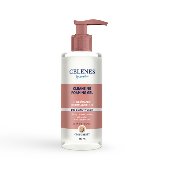 Очищувальна пінка-гель з морошкою для сухої та чутливої шкіри Celenes cloudberry foaming cleansing gel, 250 мл