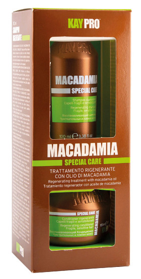 Набір шампунь та кондиціонер для волосся KayPro Macadamia, 100 мл+100 мл