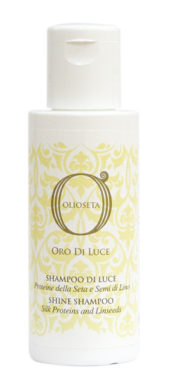 Шампунь-блеск с протеинами шелка и экстрактом семян льна Barex Olioseta Oro di Luce Shine Shampoo, 100 мл
