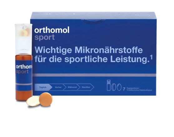 Вітаміни для енергії Orthomol Sport Omega-3, 7х20 мл + 7 пігулок + 7 капсул