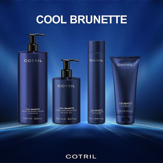 Интенсивый шампунь против оранжевого цвета для каштановых волос COTRIL COOL BRUNETTE ANTI-ORANGE SHAMPOO FOR BROWN HAIR, 1000 мл