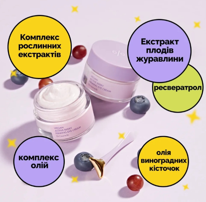 Зміцнювальний крем для шкіри навколо очей Dr.Ceuracle Vegan Active Berry Firming Eye Cream, 32 г
