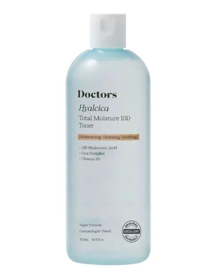Увлажняющий тонер с 10 формами гиалуроновой кислоты и цинтелой Doctors Hyalcica Total Moisture 10 D Toner, 500 мл