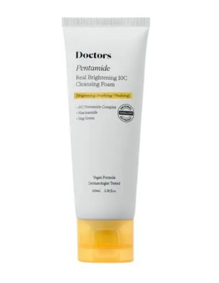 Очищающая пенка для осветления и ровного тона кожи Doctors Pentamide Real Brightening 10C Cleansing Foam, 100 мл