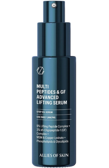 Мультипептидная сыворотка с лифтинговым эффектом Allies Of Skin Multi Peptides & GF Advanced Lifting Serum, 30 мл