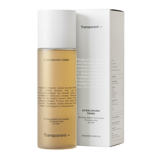 Балансуючий тонер з антиоксидантною та очищувальною дією Transparent-lab A5 Balancing Toner, 130 мл
