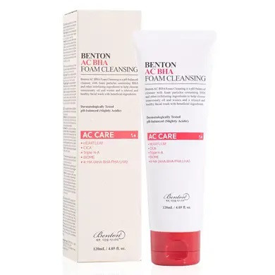 Гель-пенка с салициловой кислотой AC BHA Foam Cleansing 120 мл, Benton