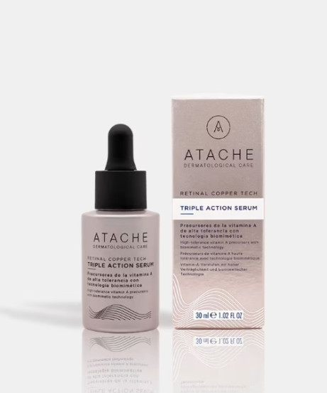 Нічна омолоджуюча сироватка з ретиналем та пептидами міді Atache Retinal Coopper Tech Triple Action Serum, 30 мл