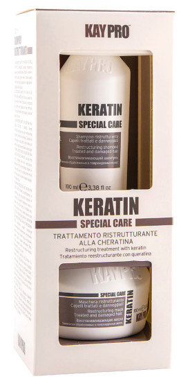 Набір шампунь та маска для волосся KayPro Keratin, 100 мл+100 мл