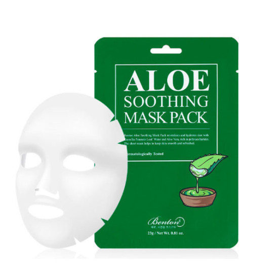 Маска заспокійлива із екстрактом алое Aloe Soothing Mask Benton, 10 шт, 23 гр