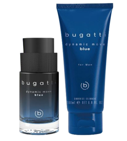Парфюмерный набор Bugatti Dynamic Move Blue (туалетная вода 100 мл + гель/душа 200 мл)