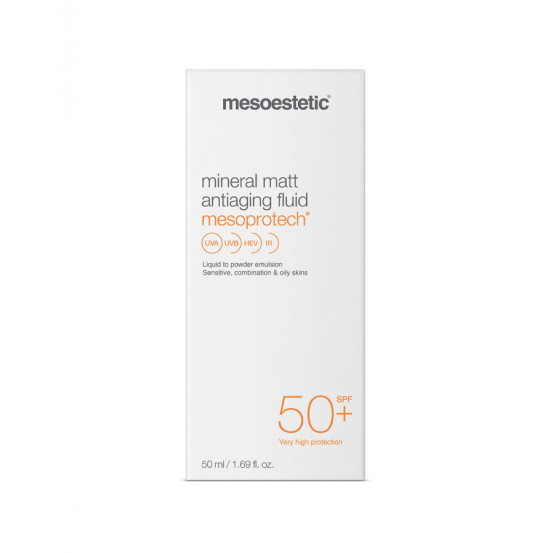 Мінеральний матуючий флюїд для жирної шкіри Mesoestetic Mesoprotech Mineral Matt Antiaging Fluid SPF50, 50 мл