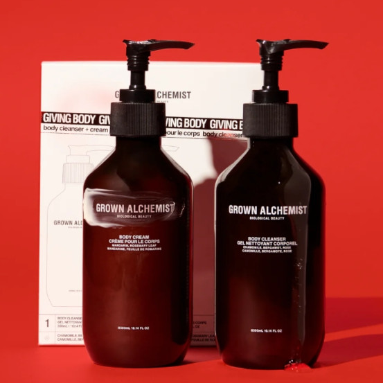 Дуэт СПА очистка и питание тела Grown Alchemist Giving Body Cleanser & Cream Gift Set