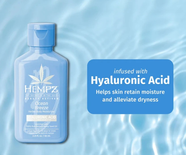 Увлажняющее молочко с гиалуроновой кислотой "Оушен Бриз" HEMPZ Ocean Breeze Herbal Body Moisturizer with Hyaluronic Acid, 65 мл