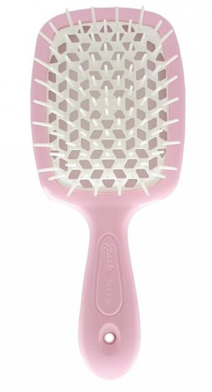 Гребінець для волосся Janeke MINI Superbrush the Original Small (розовий з білим)
