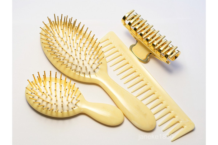 Щітка для волосся з нейлоном Janeke Superbrush Limited Edition Gold (слонова кістка)